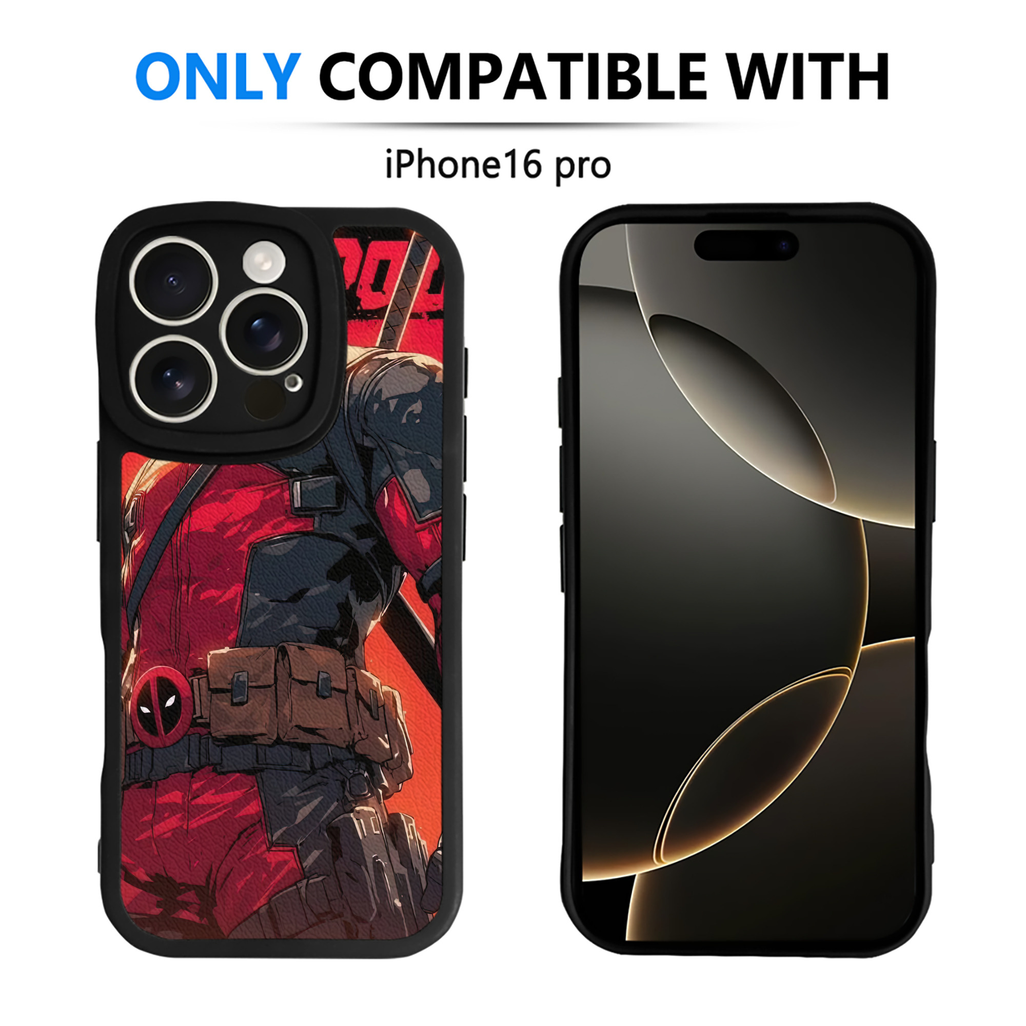 （画像用） Deadpool デッドプール 【iPhone 16シリーズ対応】シリコンスマホケース（レザー調） 材質：シリコン
